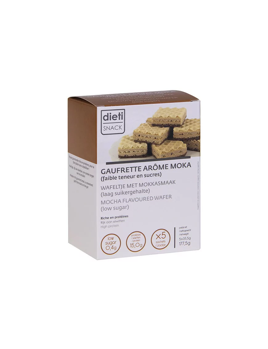 Dietisnack mocha flavoured wafer low sugar