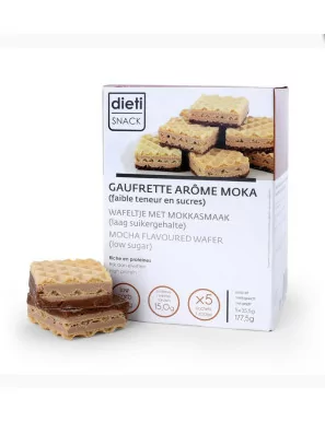 Dietisnack High Protein Mocha Flavoured Wafer Low Sugar 5 servings